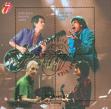 Rolling Stones Stamp block, Republic of Austria 2003